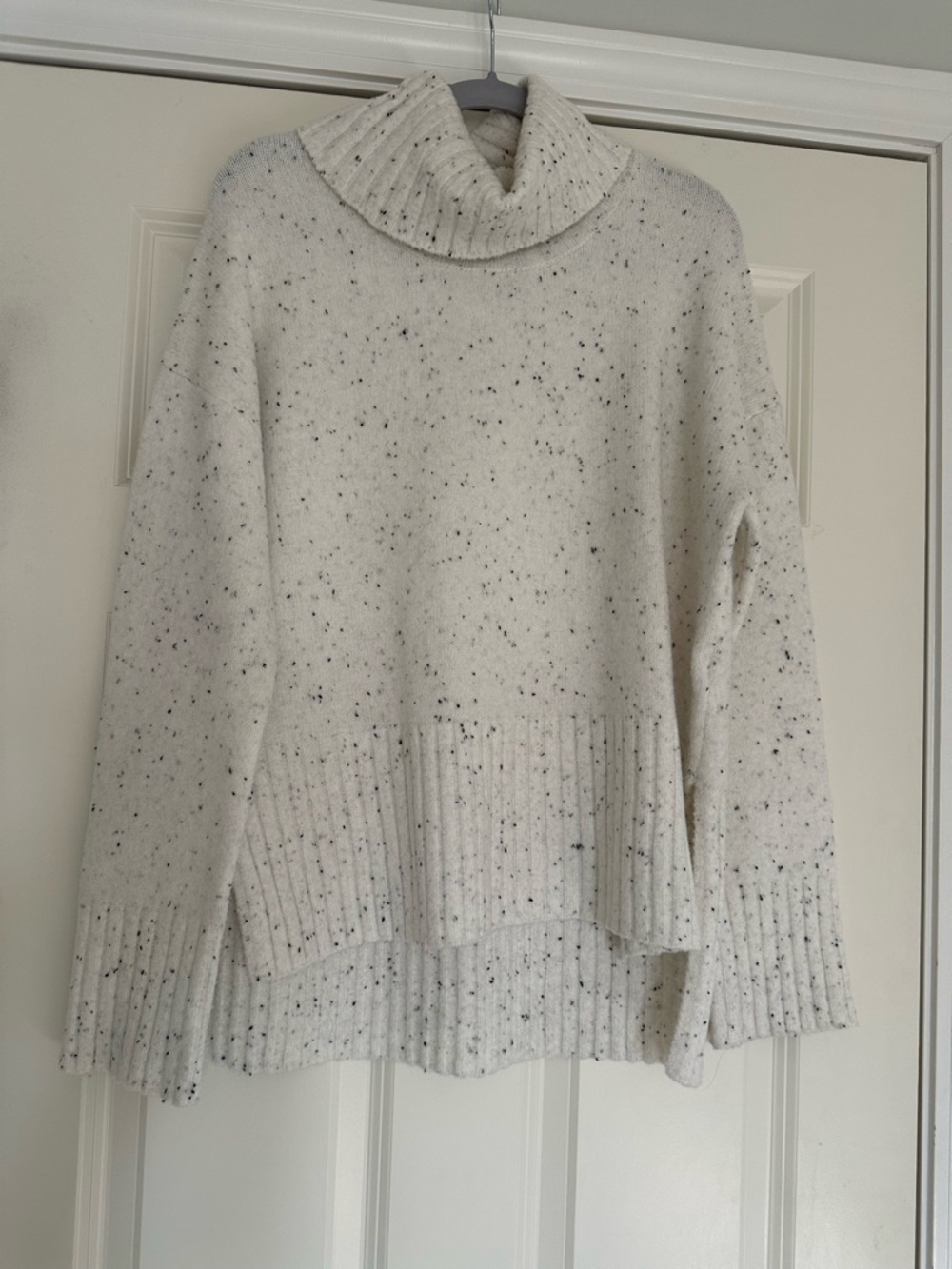 Rachel Zoe Cream Speckled Turtleneck Sweater